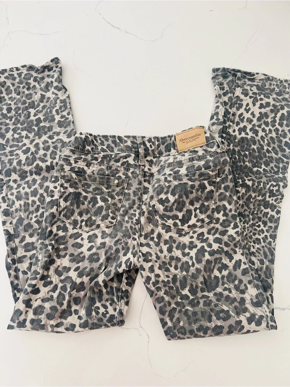 Girls Abercrombie Leopard Print Flared jeans